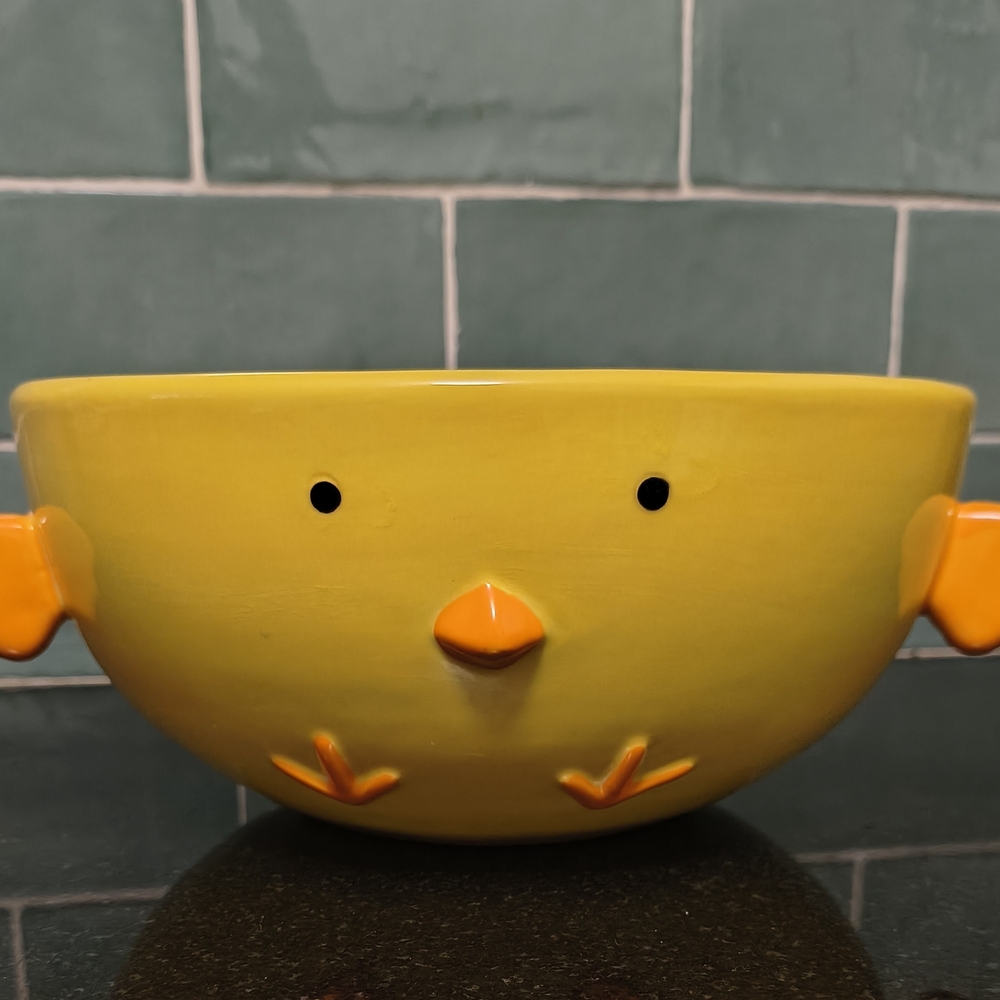 Yellow Chick Ceramic Holiday Bowl - Brand Not Visible